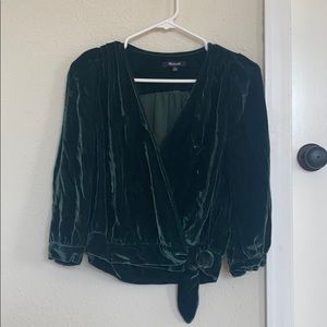 Velvet wrap top